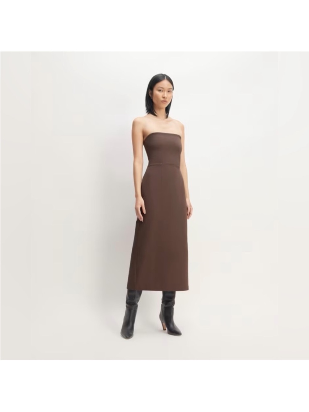 Everlane The Dream Strapless Midi Dress - Brown, Never Worn